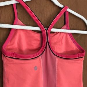 Lululemon ujjayi power Y tank with mesh back panel and pocket grapefruit size 6